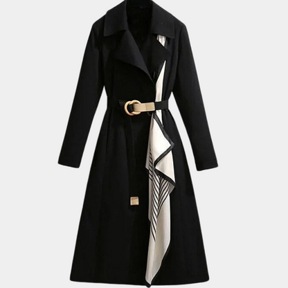 The Dakota — Belted Coat with Contrast Lapel Detail