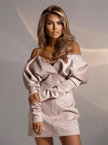 Ruching Bodycon Dress Spaghetti Straps Backless Mini Dresses