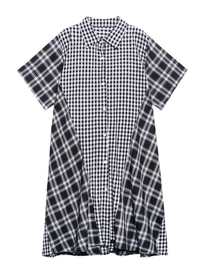 Elegant Plaid Patchwork Cotton Summer Maxi Dresses