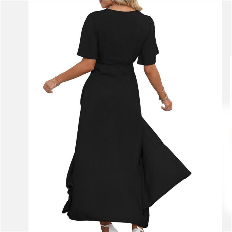 Elegant Bohemian V-Neck Slit Maxi Dress for All Occasions