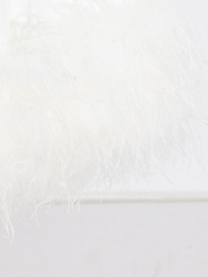 Simple Sleeveless Loose Feathers Solid Color Midi Dresses