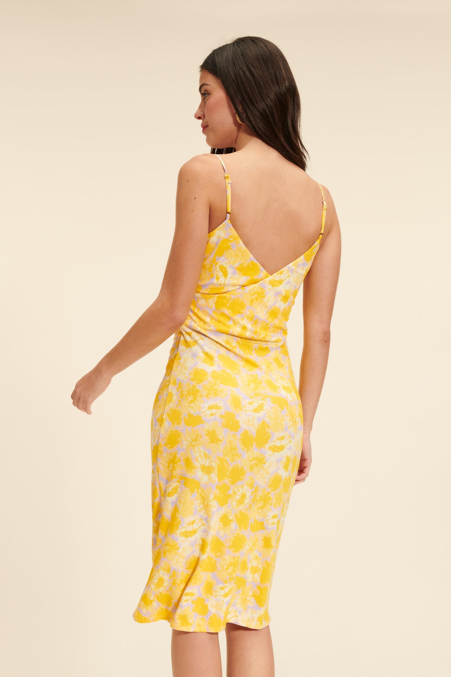 Floral Midi Dress | V-Neck | Lightweight Viscose