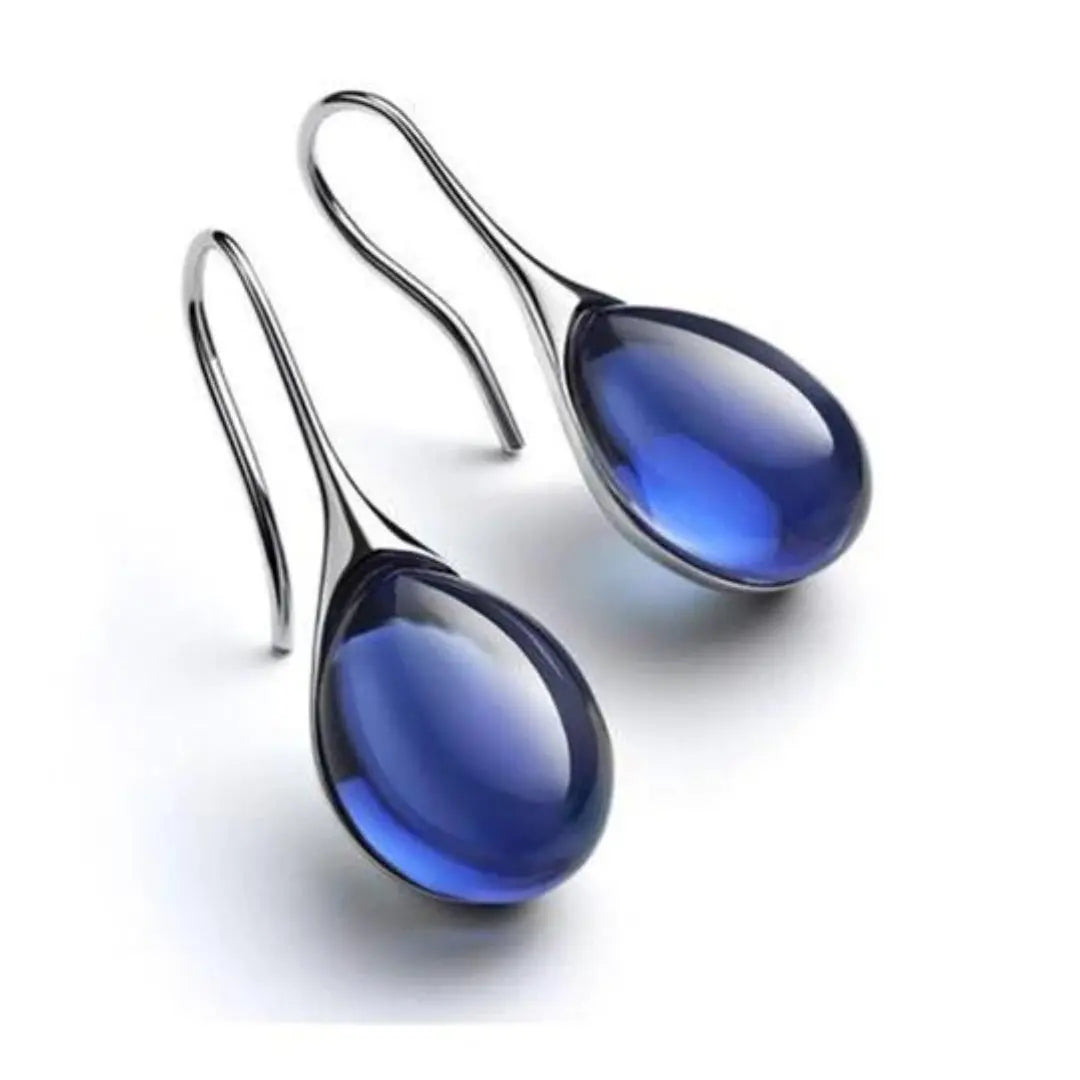 Aurora Teardrop Crystal Earrings | Gold Cat’s Eye Design