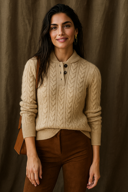 | Cashmere Button-Up Sweater