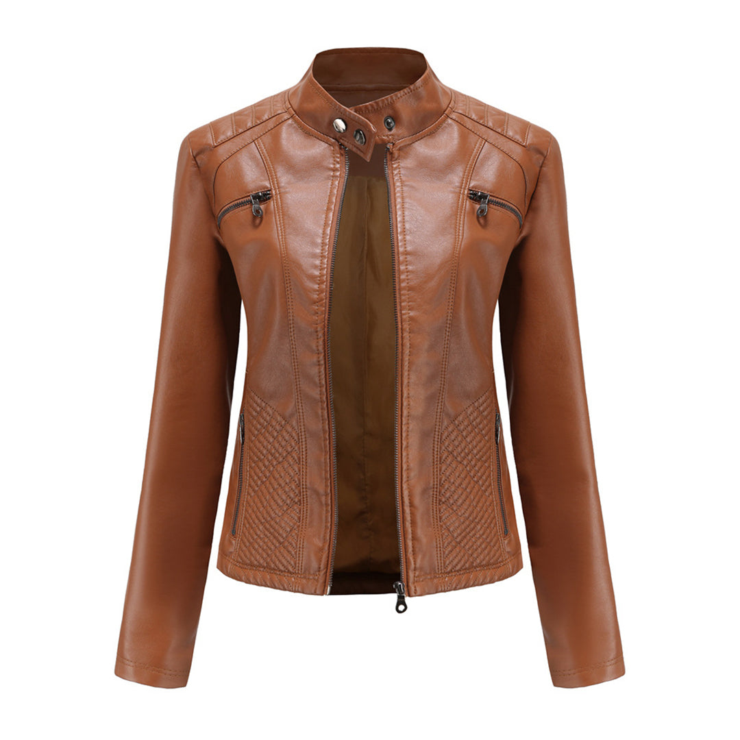 | Women’s Classic Zip-up Biker Jacket