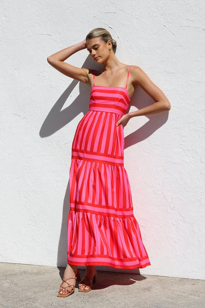 | Candy Stripe Maxi Dress
