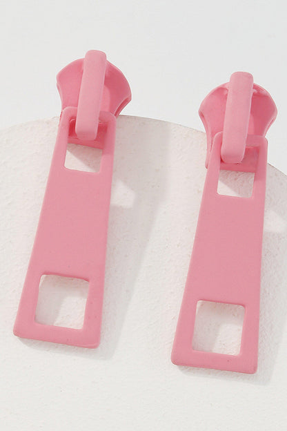 Candy Color Metal Zipper Earrings