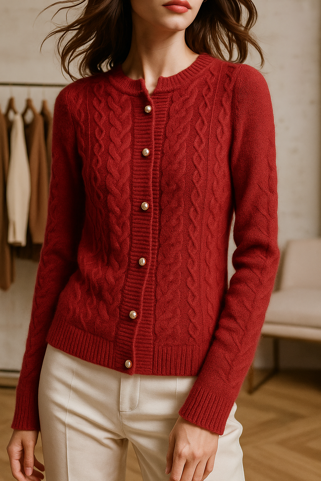 | Pearl Button Cardigan