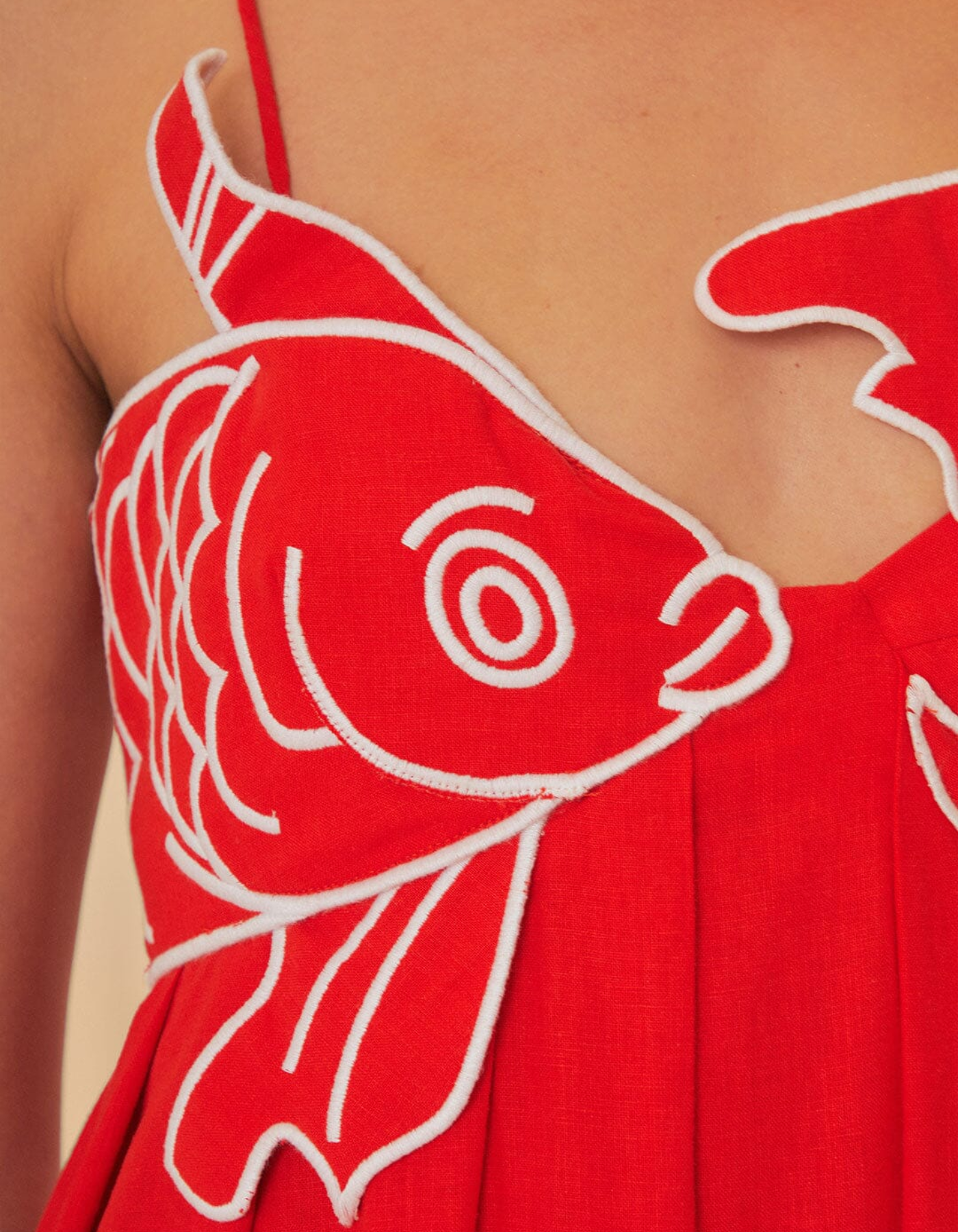 | Embroidered Koi Summer Maxi Dress