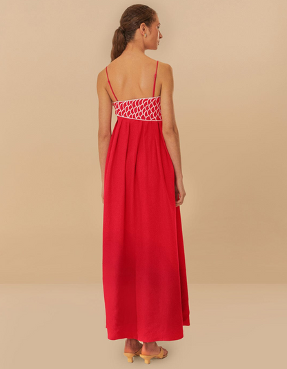 | Embroidered Koi Summer Maxi Dress