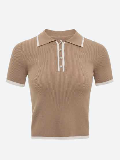 Casual Contrast Corduroy Top