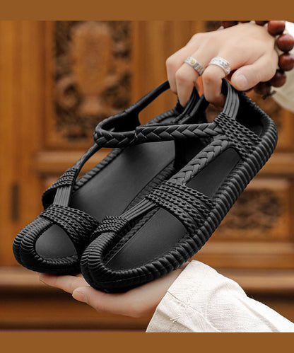 Casual Hollow Out Splicing Sandals Army Green