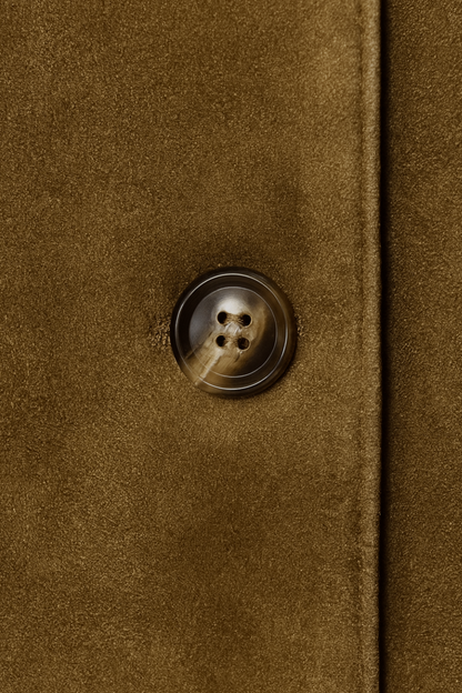 Cropped Suede-Effect Jacket | Button Front Turn-Down Collar Autumn Winter