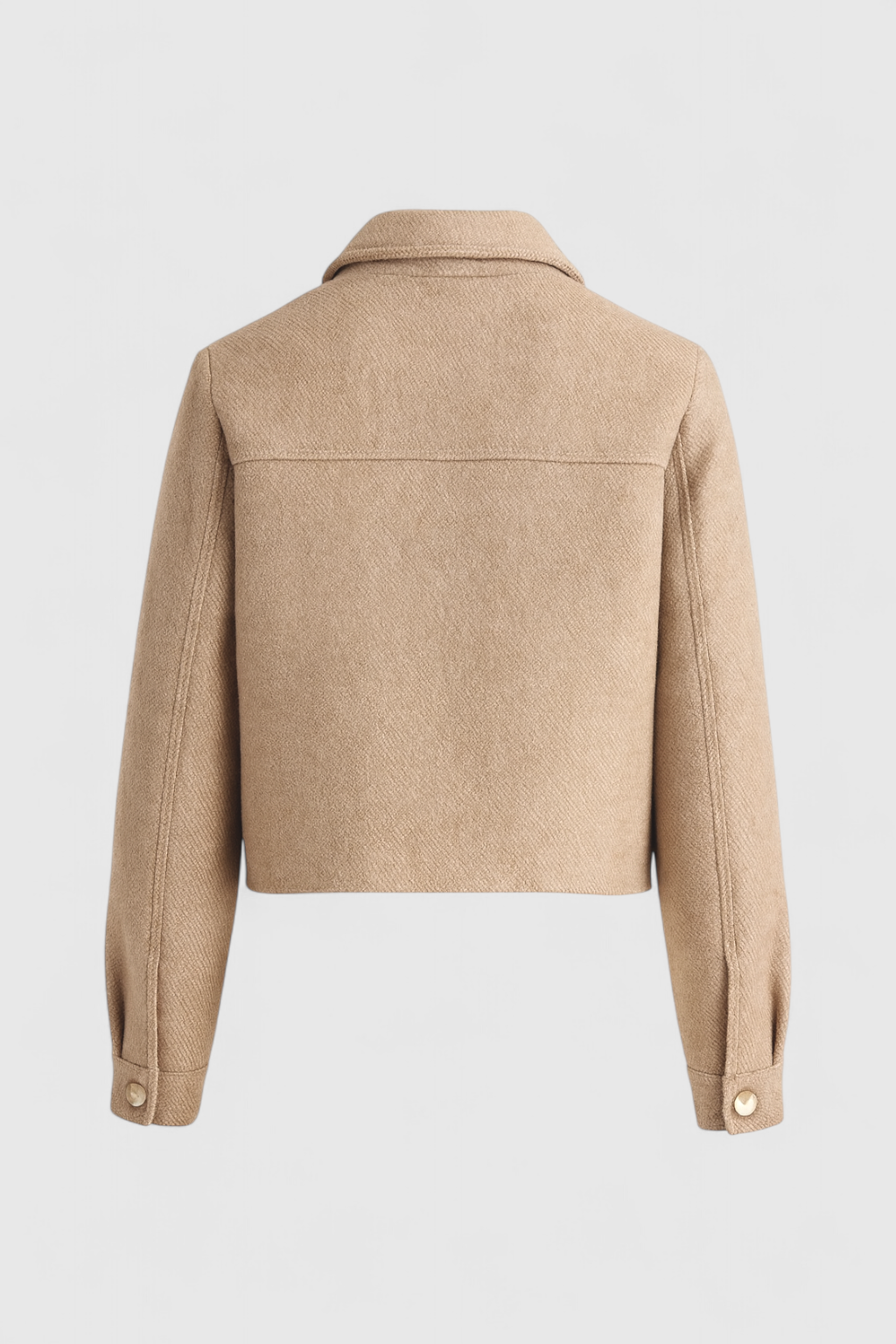 Maison Cropped Button Jacket | Turn-Down Collar Structured Fit Autumn