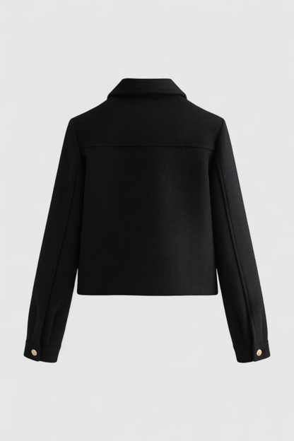 Metal-Button Pocket Jacket | Turn-Down Collar, Regular Fit