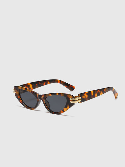 Cat-Eye Sunglasses | Black Frame | Gold Detail | UV Protection