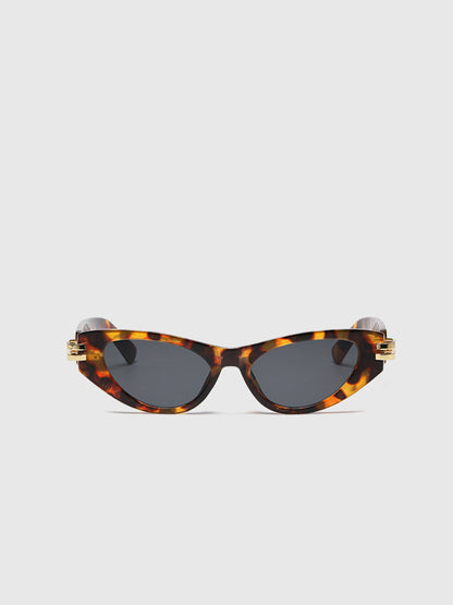 Cat-Eye Sunglasses | Black Frame | Gold Detail | UV Protection