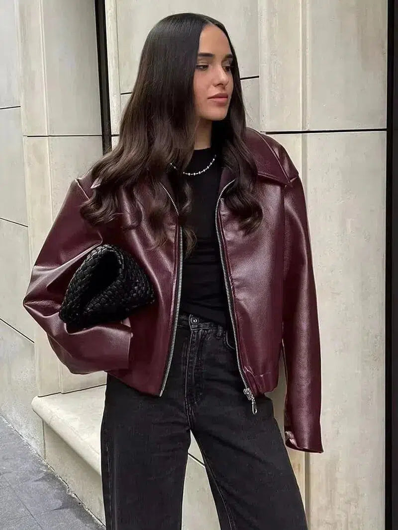 | Oversized fit Leather jacket