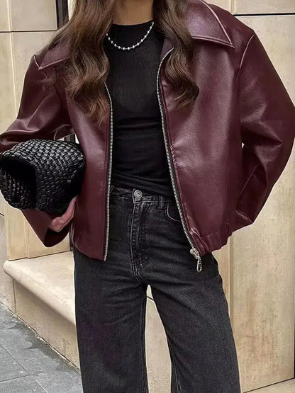 | Oversized fit Leather jacket