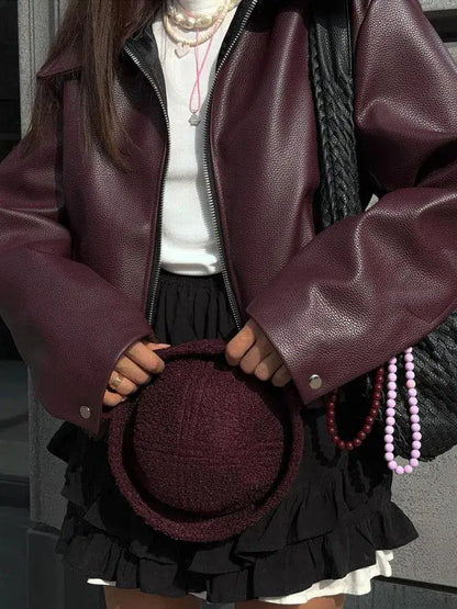 | Oversized fit Leather jacket