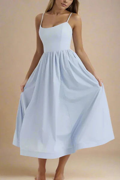 | Satin Finish Midi Dress