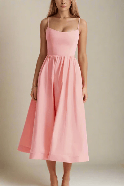 | Satin Finish Midi Dress