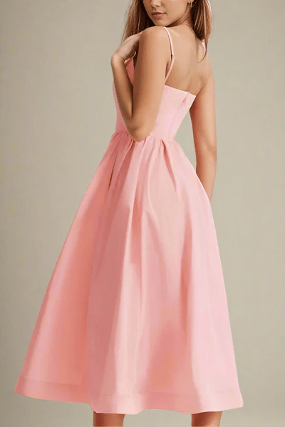 | Satin Finish Midi Dress