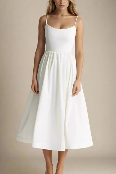 | Satin Finish Midi Dress