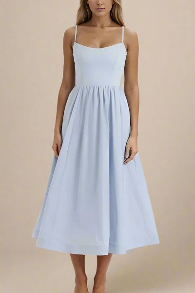 | Satin Finish Midi Dress
