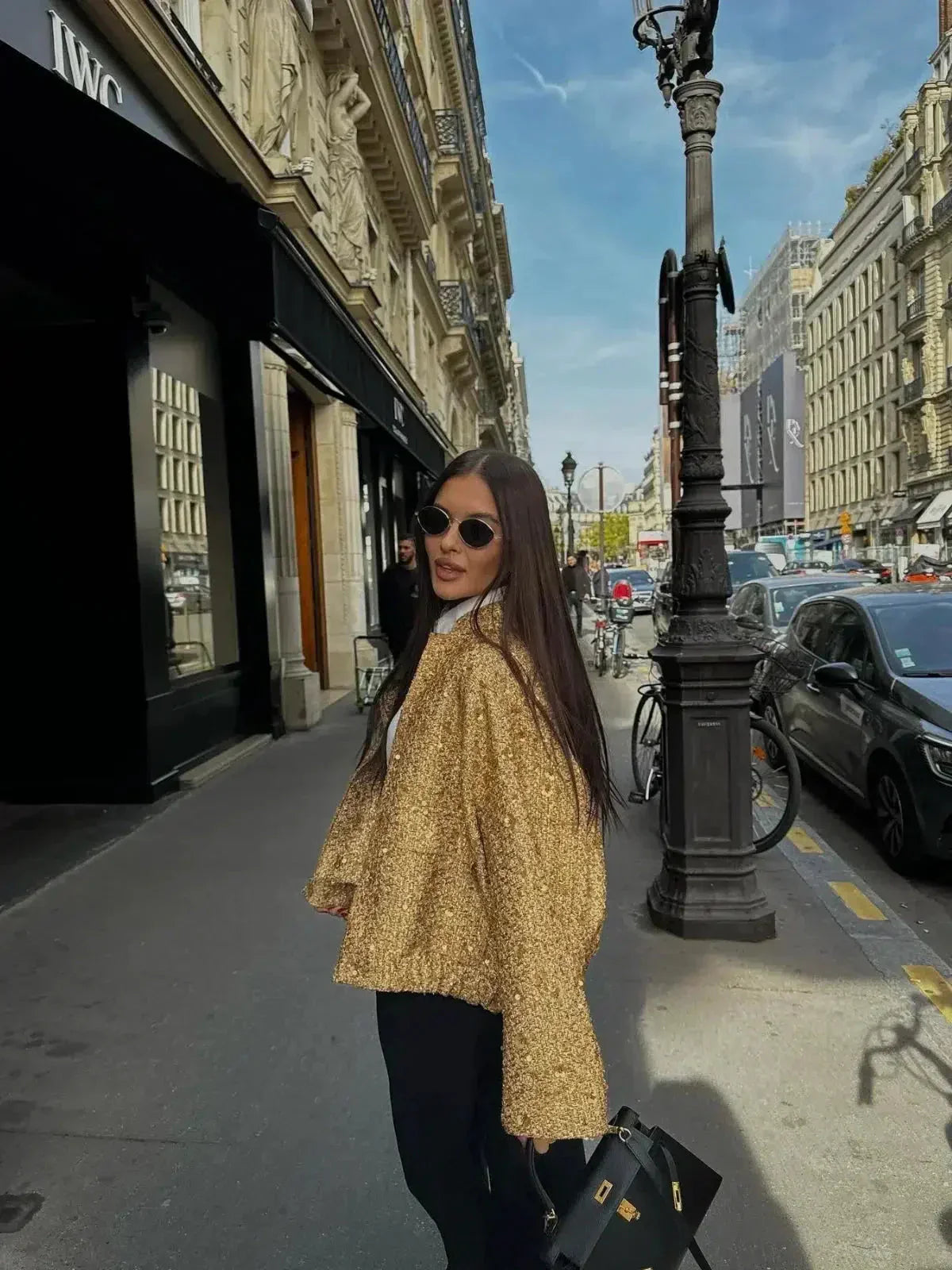 | Sequin Cropped Jacket