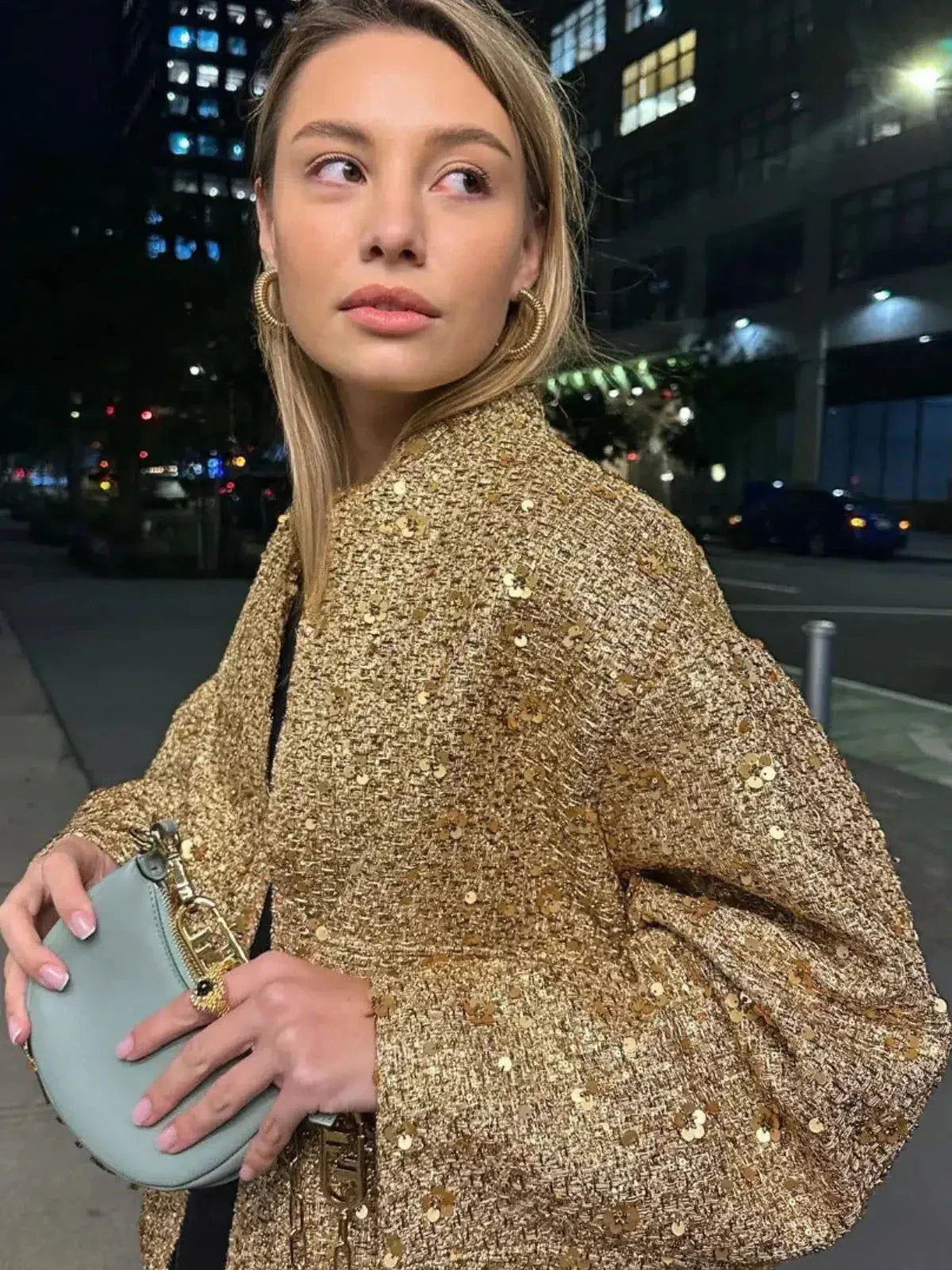 | Sequin Cropped Jacket