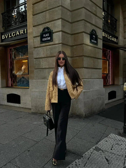 | Sequin Cropped Jacket