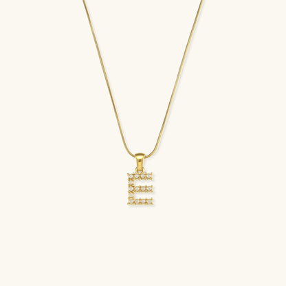 Celeste - Gold Pearl Letter Necklace