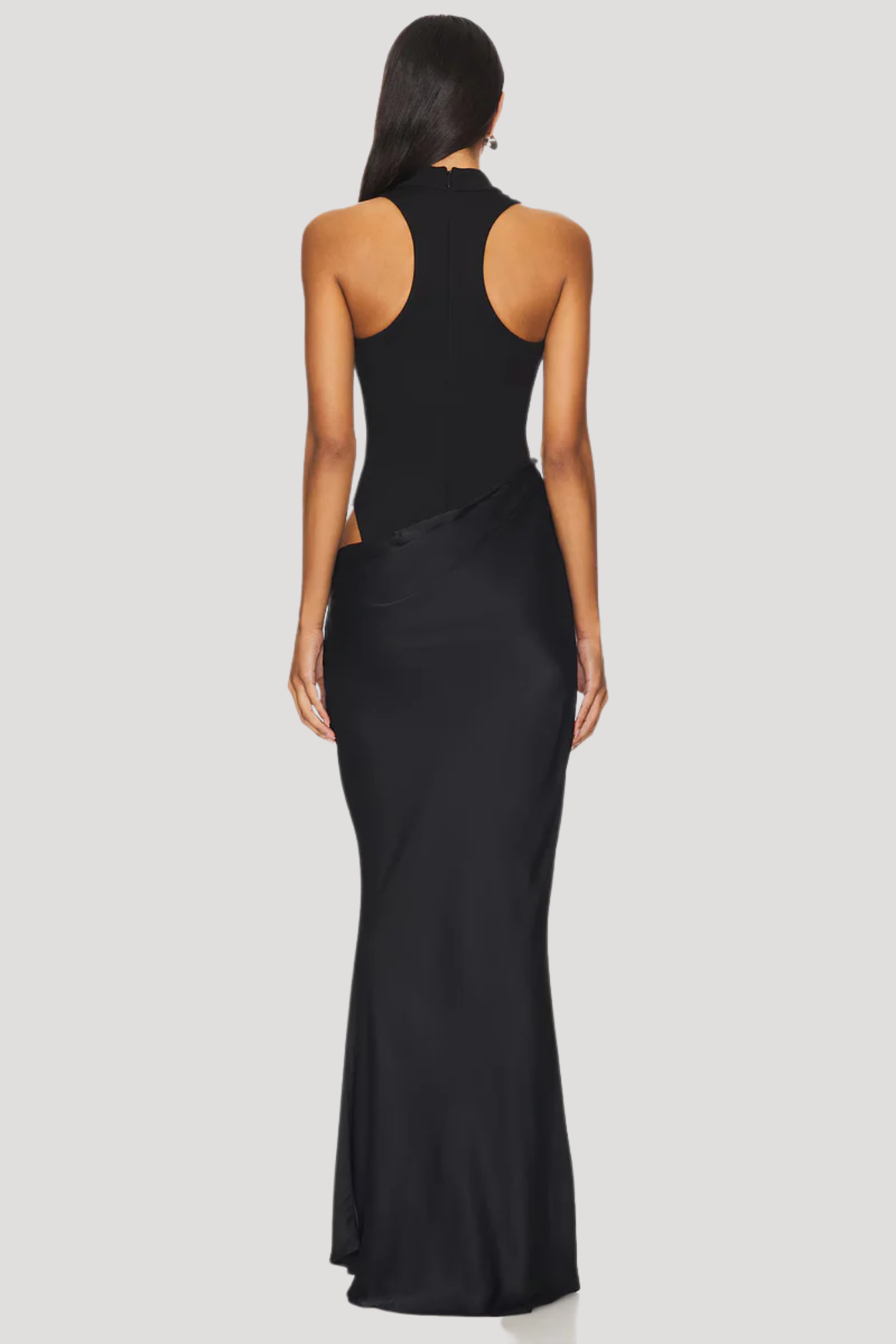 | Cutout Waist Halter Evening Gown