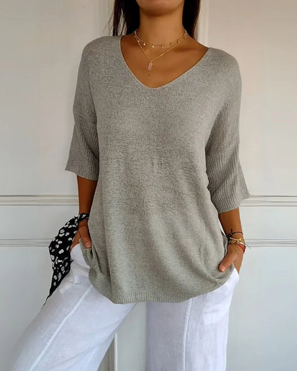 | Relaxed Fit V-Neck Tee