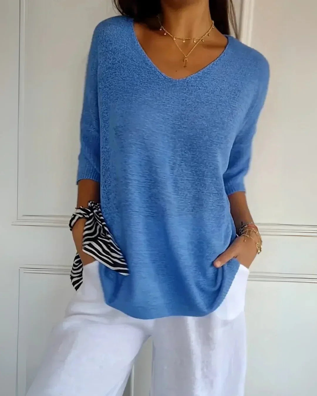 | Relaxed Fit V-Neck Tee