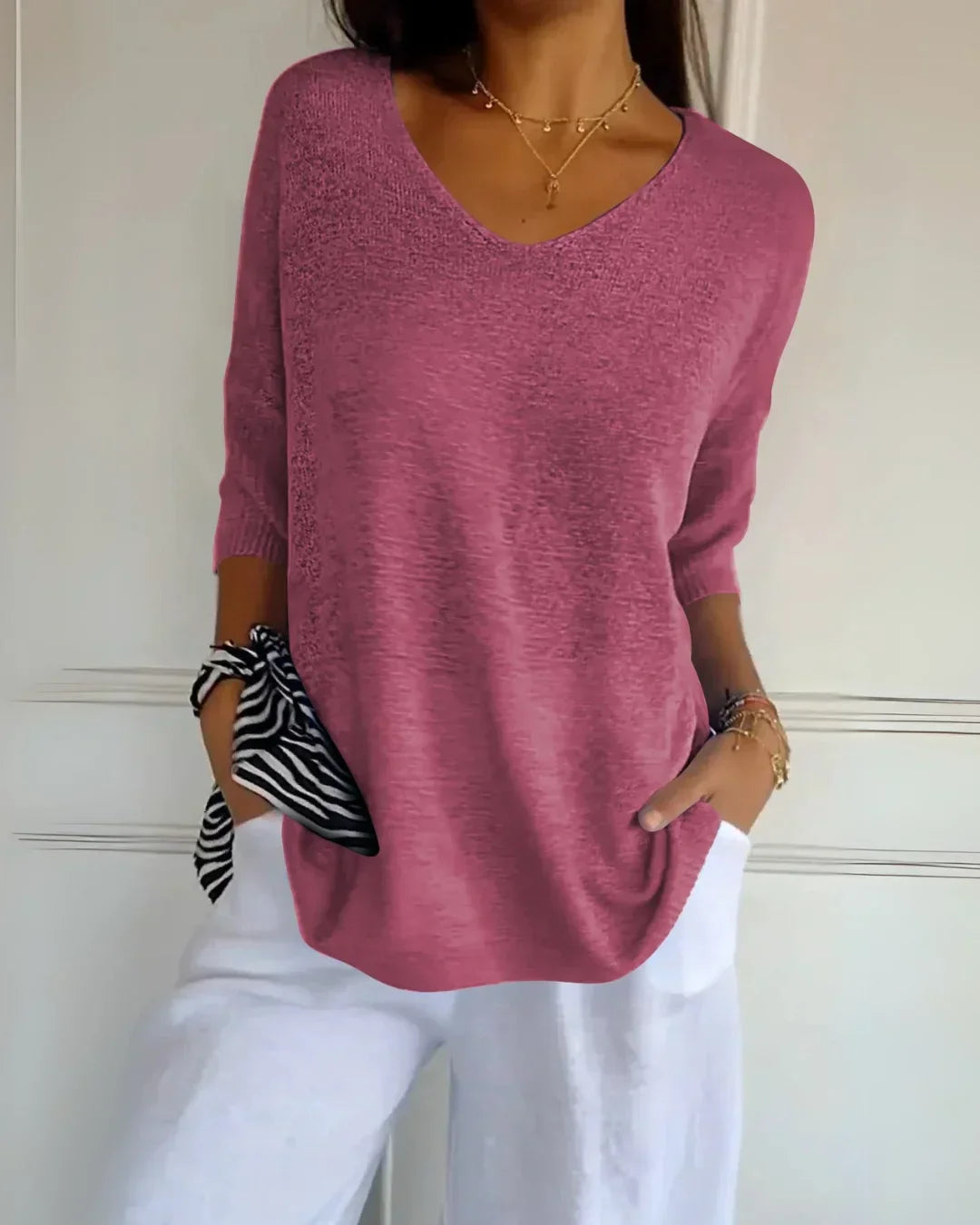 | Relaxed Fit V-Neck Tee