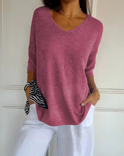 | Relaxed Fit V-Neck Tee