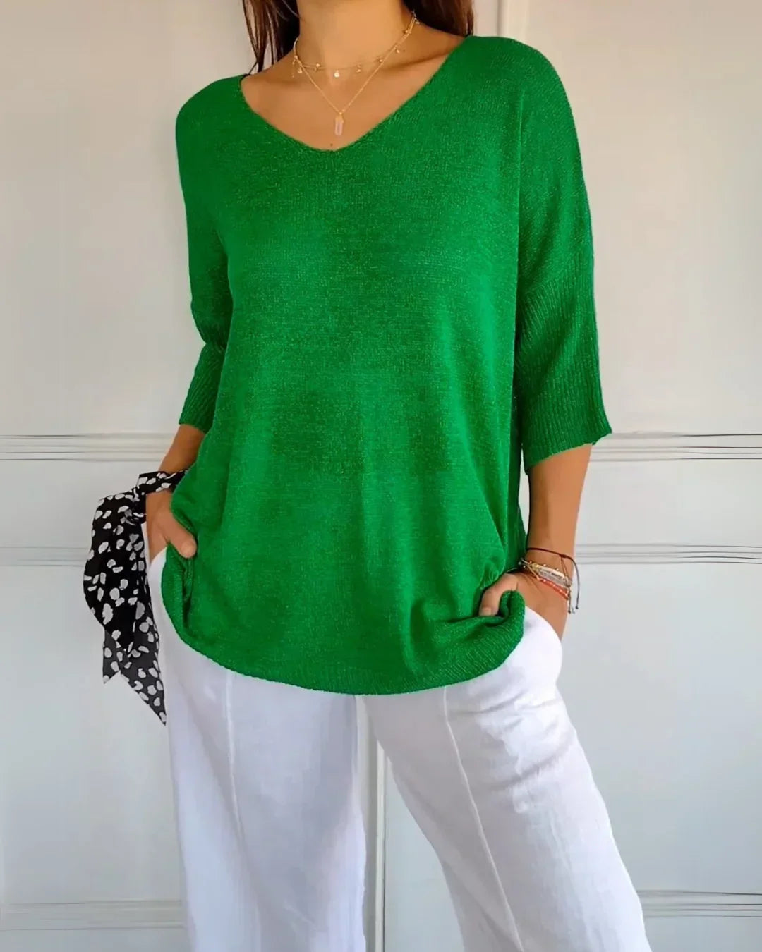 | Relaxed Fit V-Neck Tee