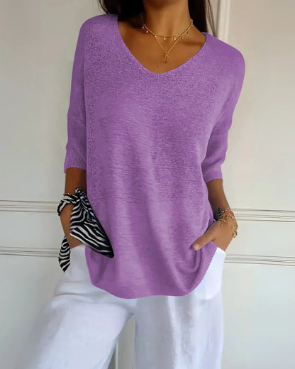| Relaxed Fit V-Neck Tee