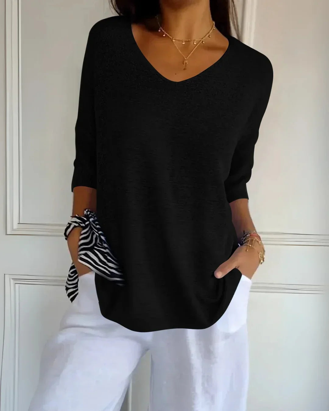 | Relaxed Fit V-Neck Tee