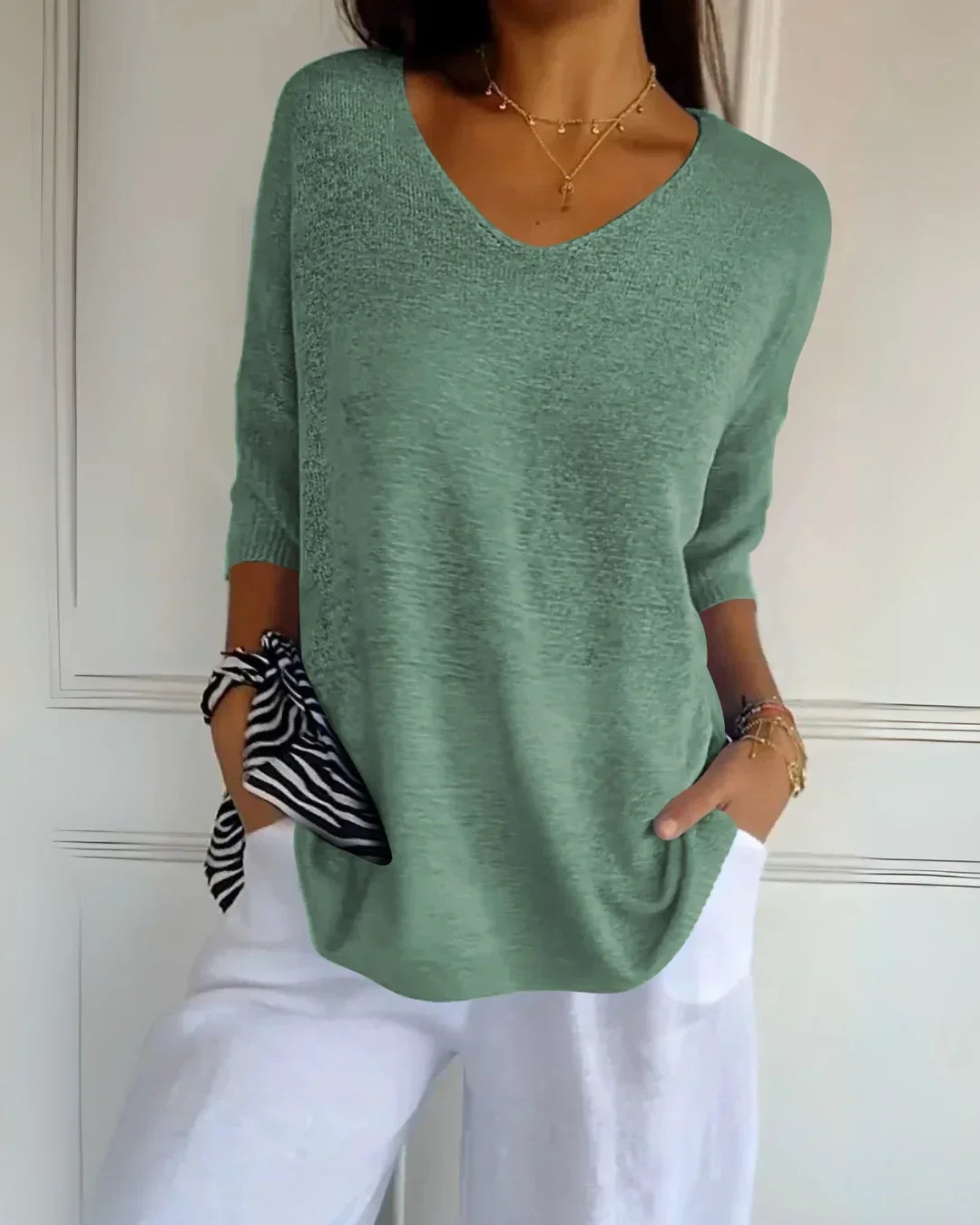 | Relaxed Fit V-Neck Tee