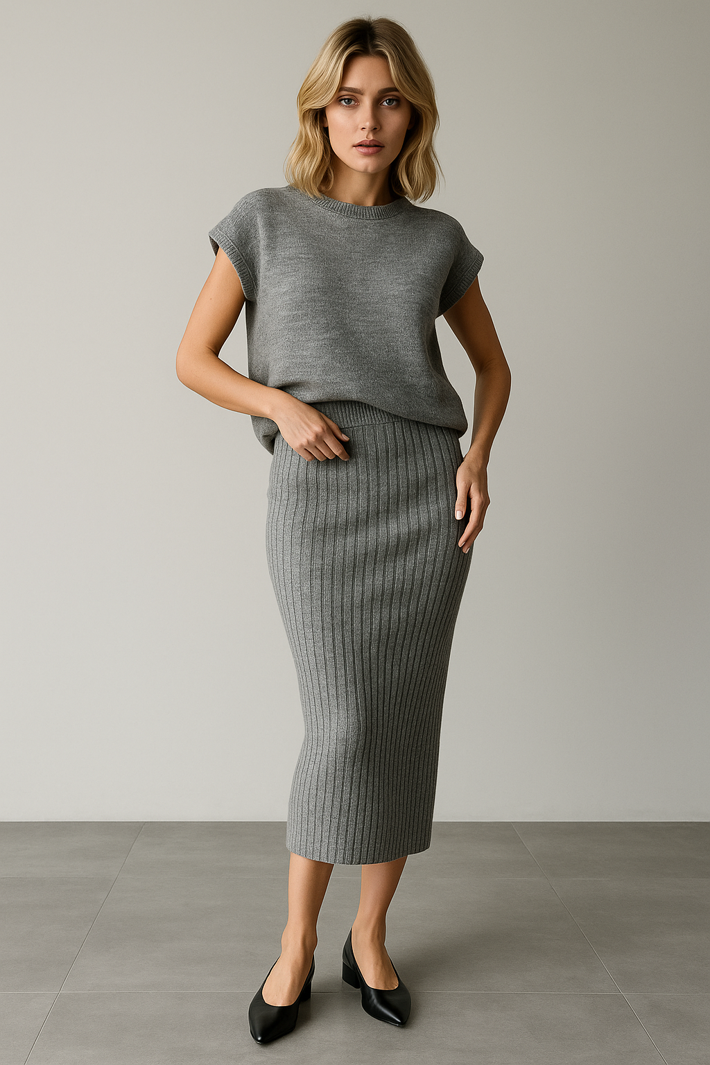 | Rib Sleeveless Set