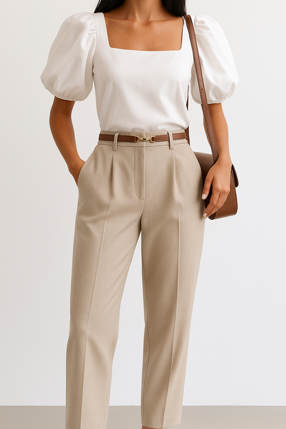 | Wide Leg Wool Trousers