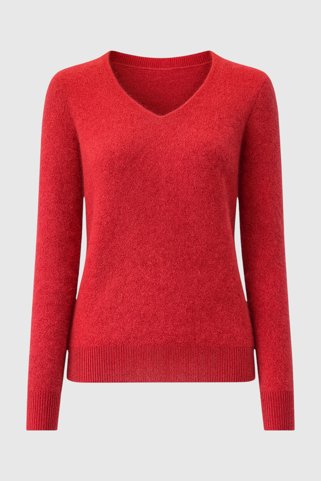 Cashmere V-Neck Sweater | Long Sleeve Knit, Slim Fit, Seamless Finish