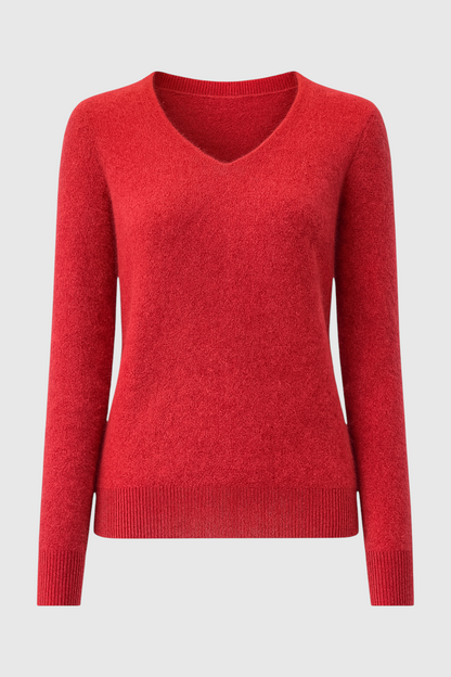 Cashmere V-Neck Sweater | Long Sleeve Knit, Slim Fit, Seamless Finish