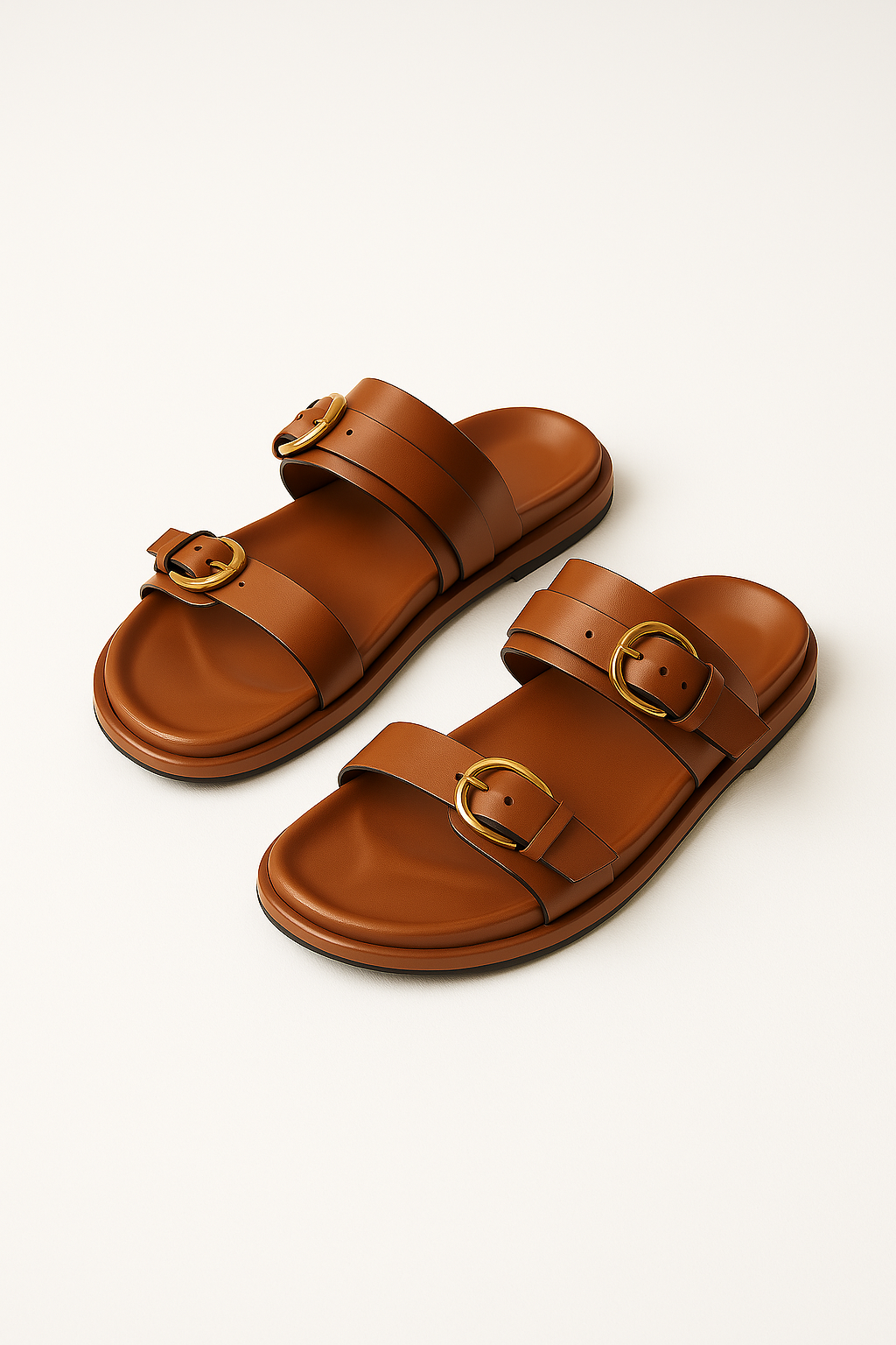 | Leather Slides with Buckle