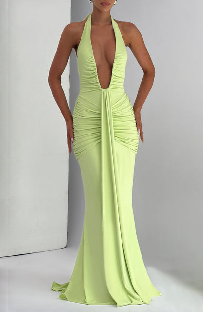 | Sculpted Plunge Evening Gown