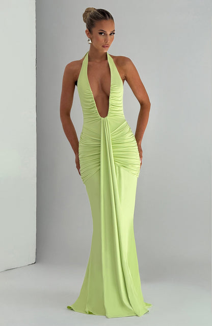 | Sculpted Plunge Evening Gown