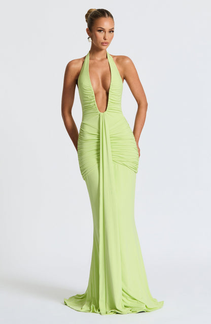 | Sculpted Plunge Evening Gown